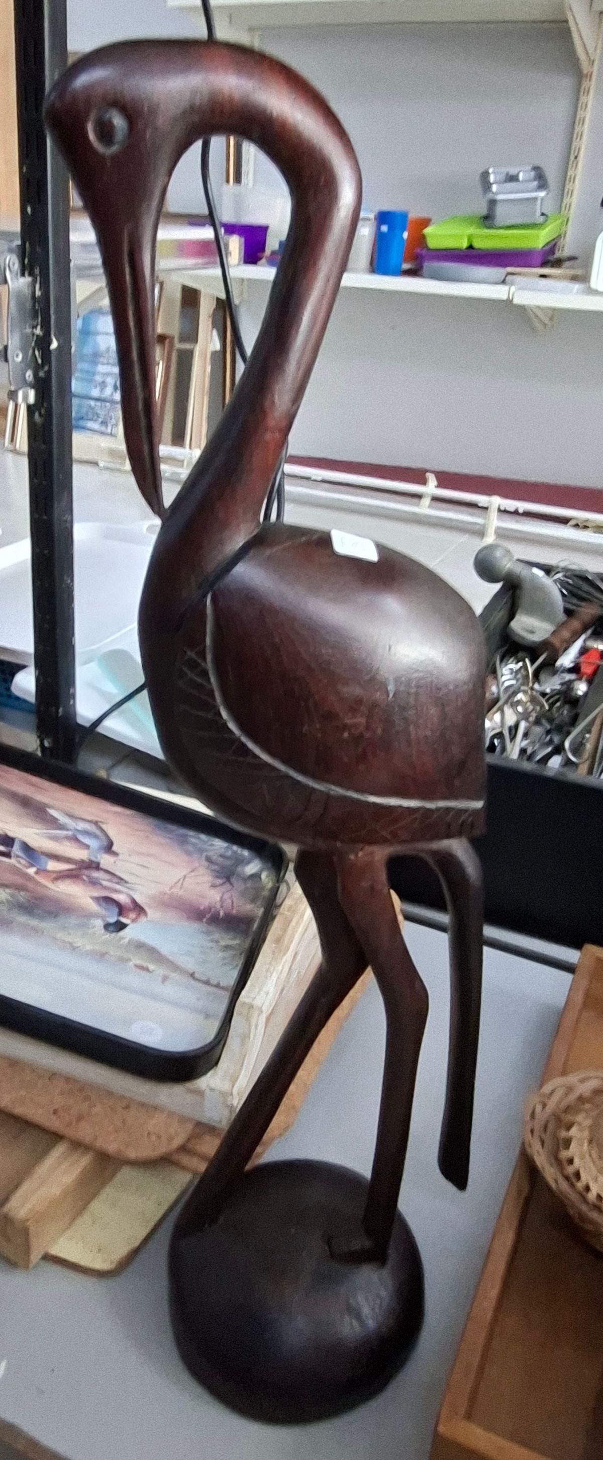 Hand-Carved Wooden Bird Sculpture 2