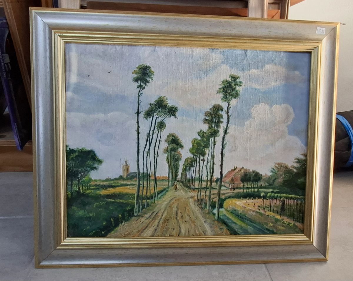 Framed Reproduction of Meindert Hobbema's 1689 Masterpiece 