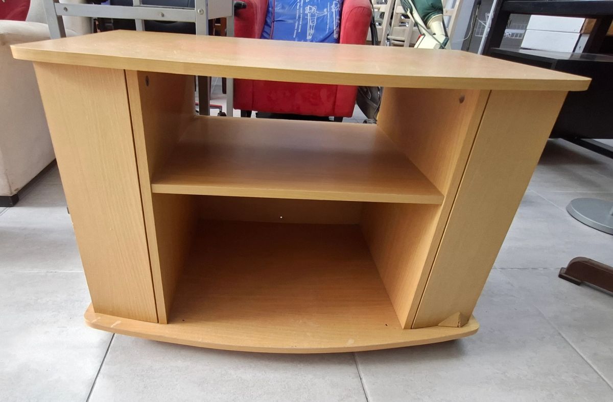 Light Wood-Grain Veneer TV Stand