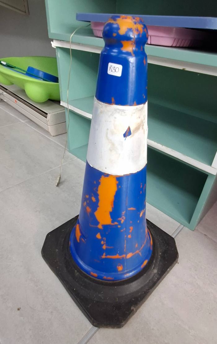 Blue and Orange Traffic Safety Cone