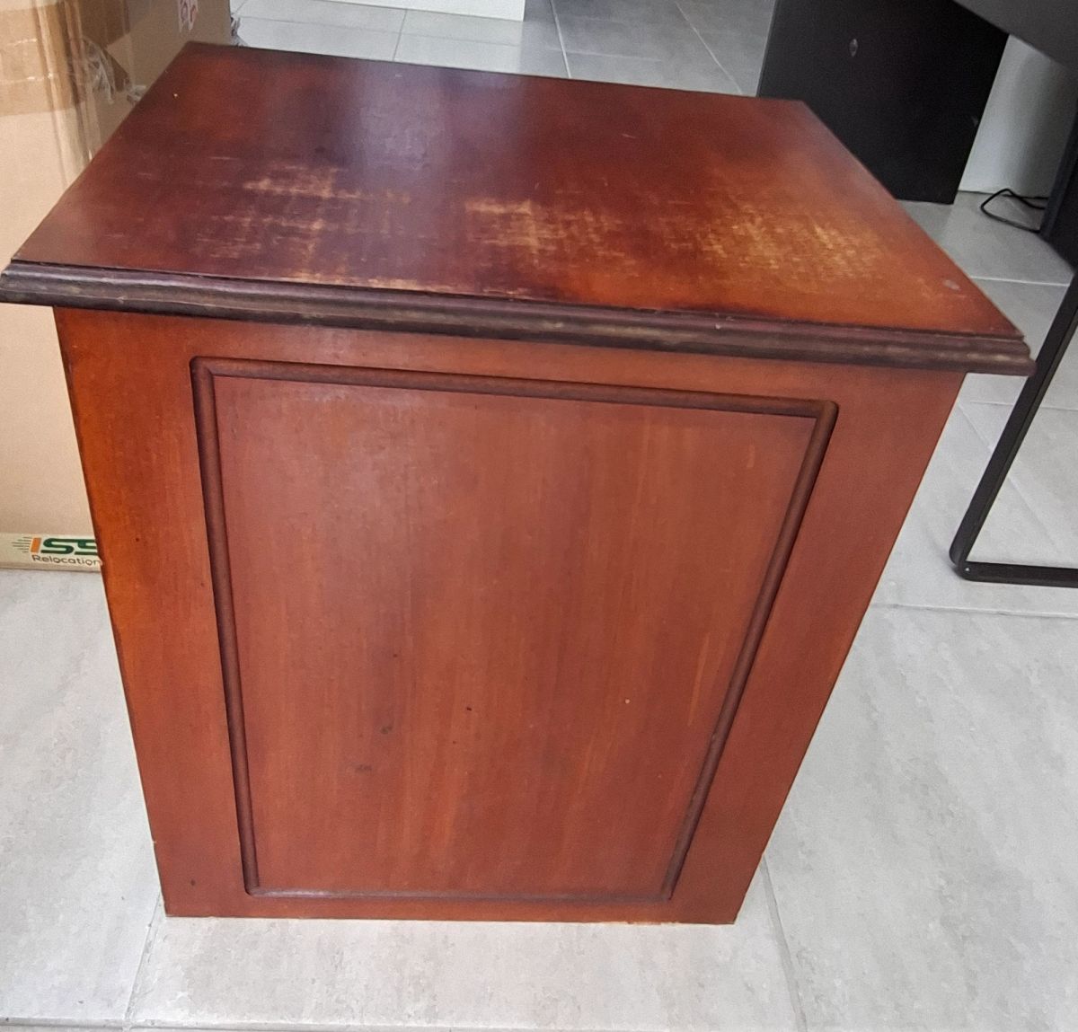 Wooden Side Table – Reddish-Brown Finish
