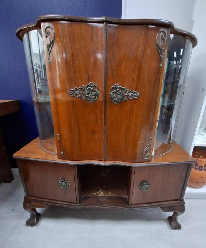 Vintage Hardwood Display Cabinet 