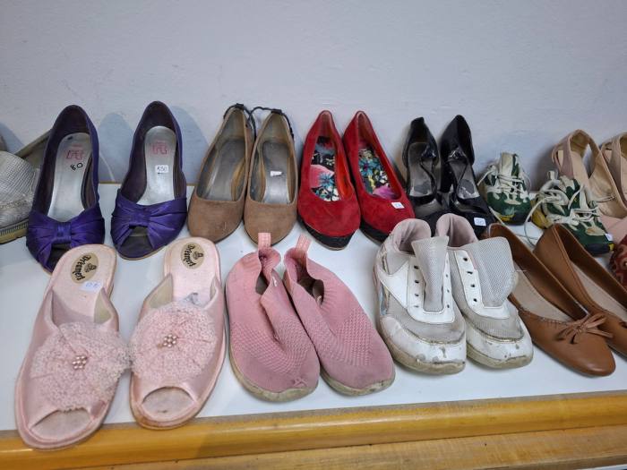 A wide variety of men’s, women’s, and children’s footwear