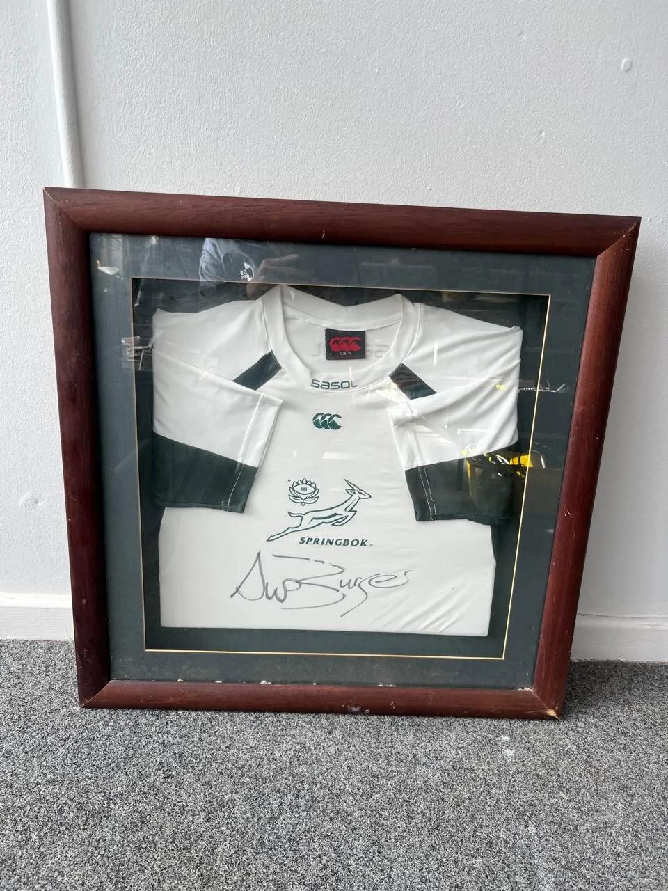 Framed Signed Springbok Jersey – Schalk Burger (2004)
