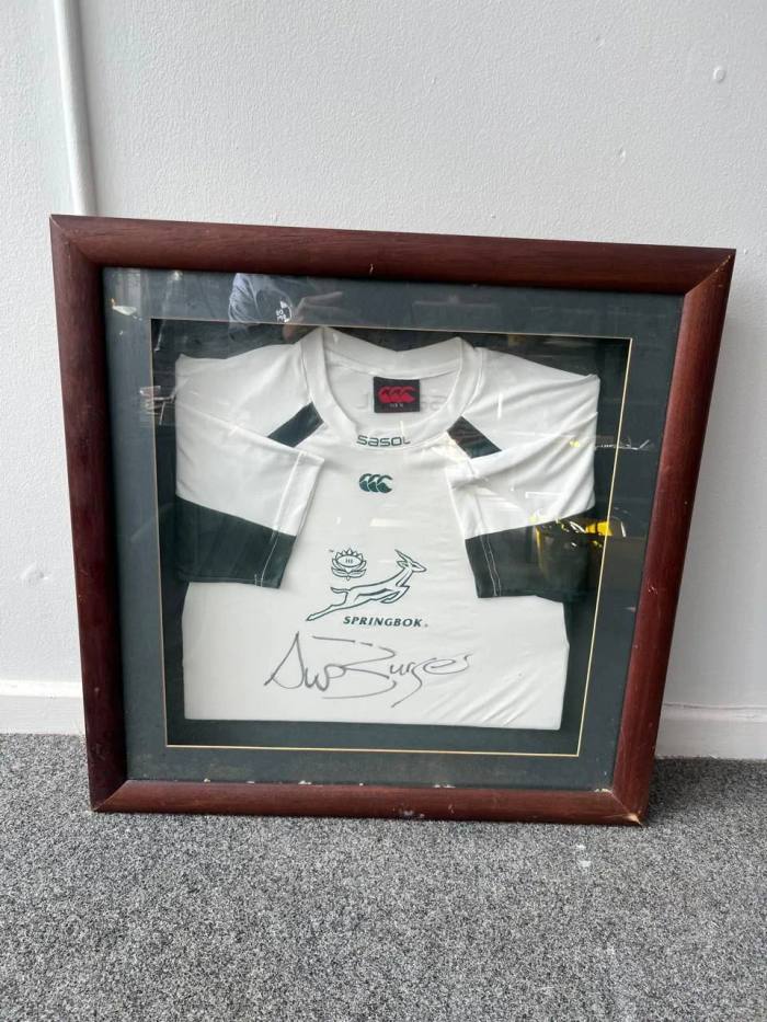 Framed Signed Springbok Jersey – Schalk Burger (2004)