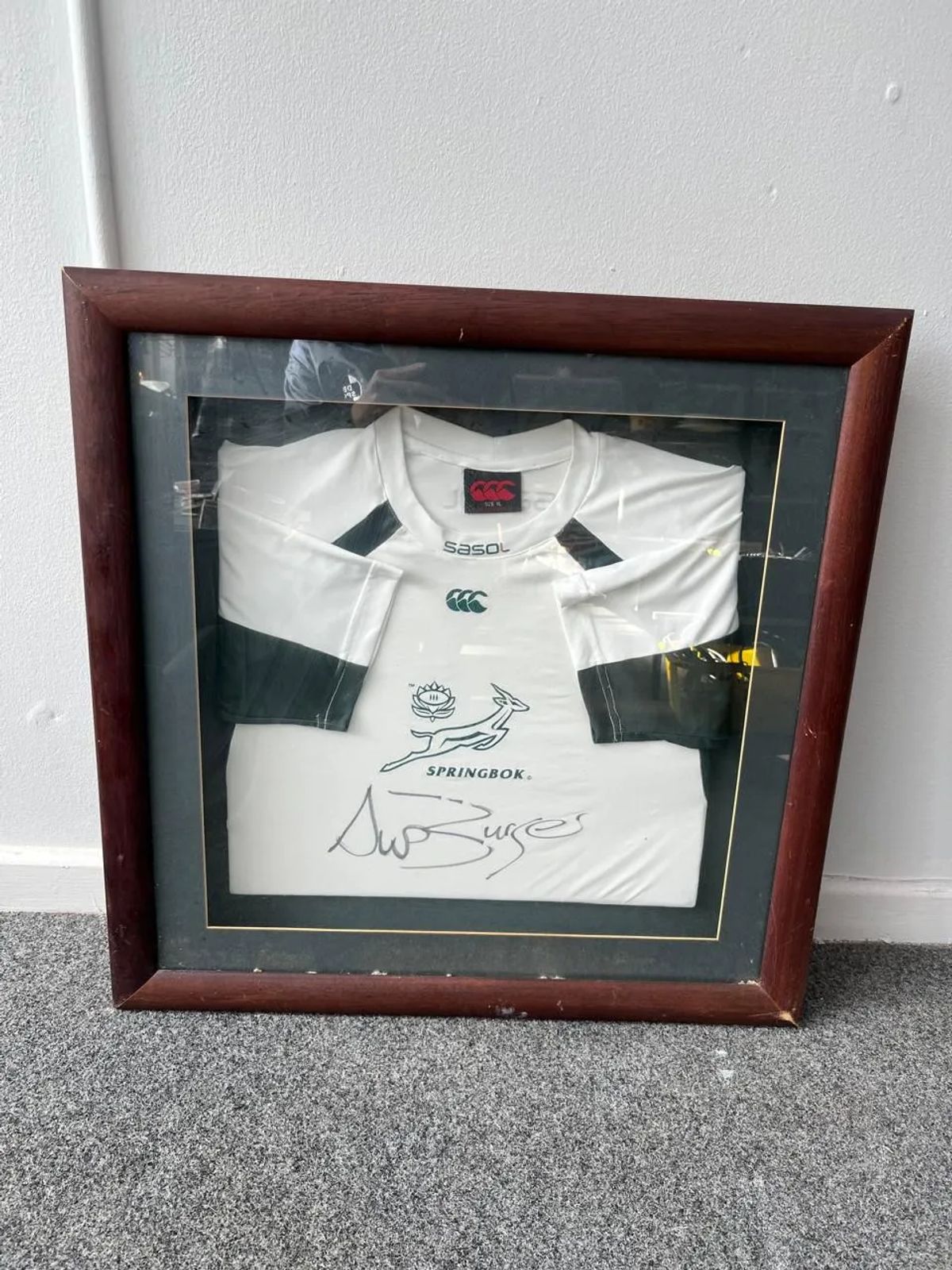 Framed Signed Springbok Jersey – Schalk Burger (2004)