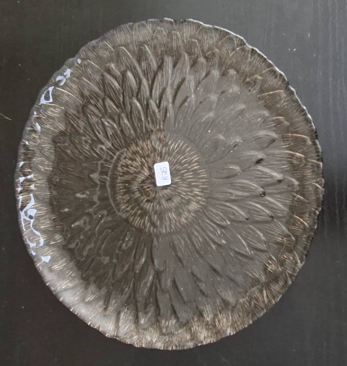 Decorative Textured Glass Serving Bowl – Floral Design