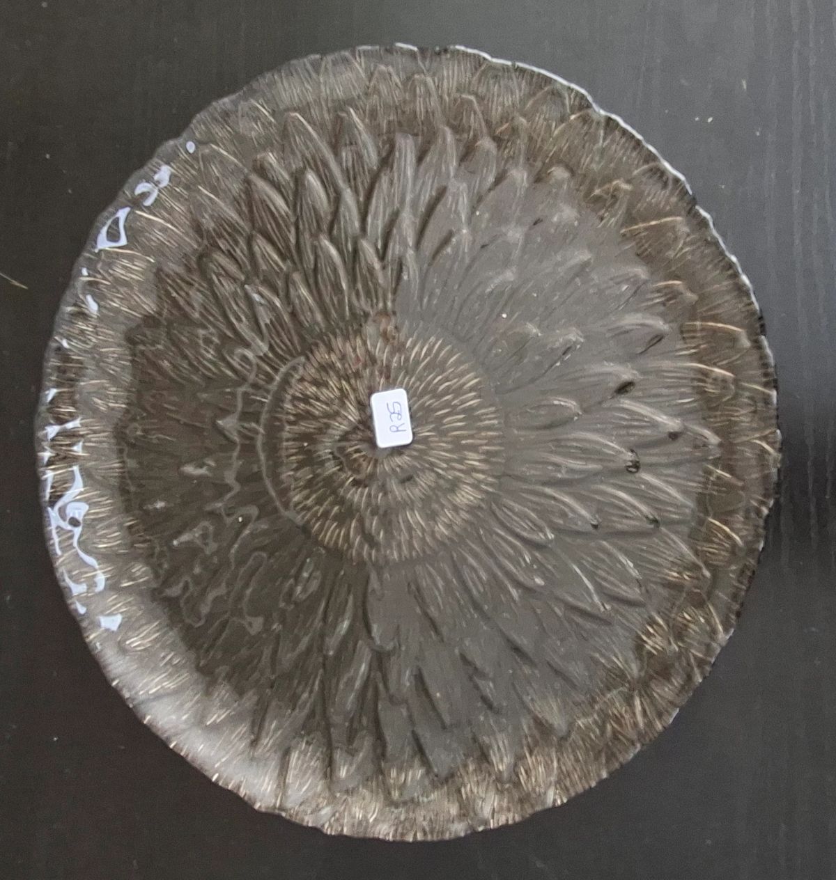 Decorative Textured Glass Serving Bowl – Floral Design