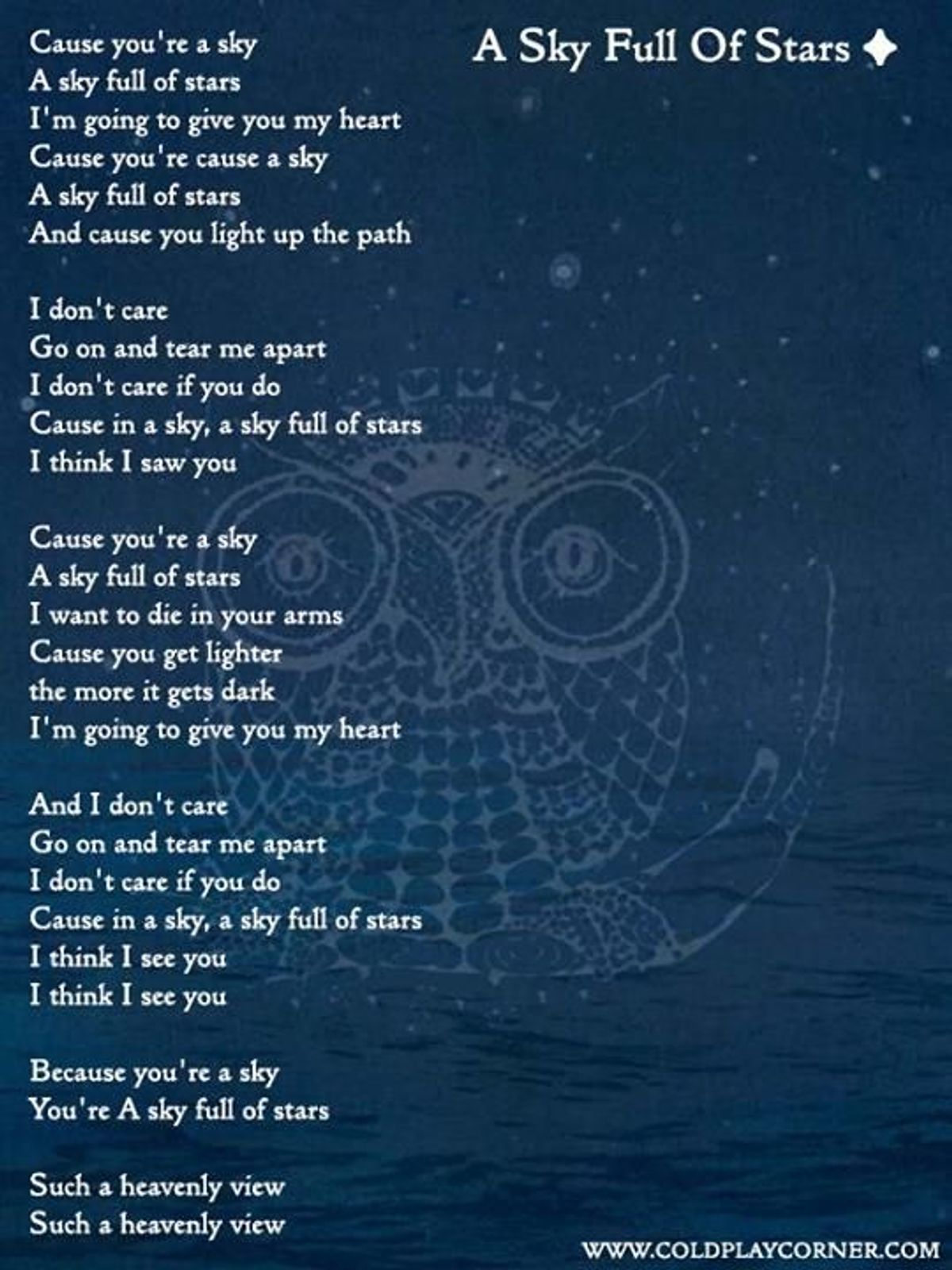 tekst-sky-full-of-stars