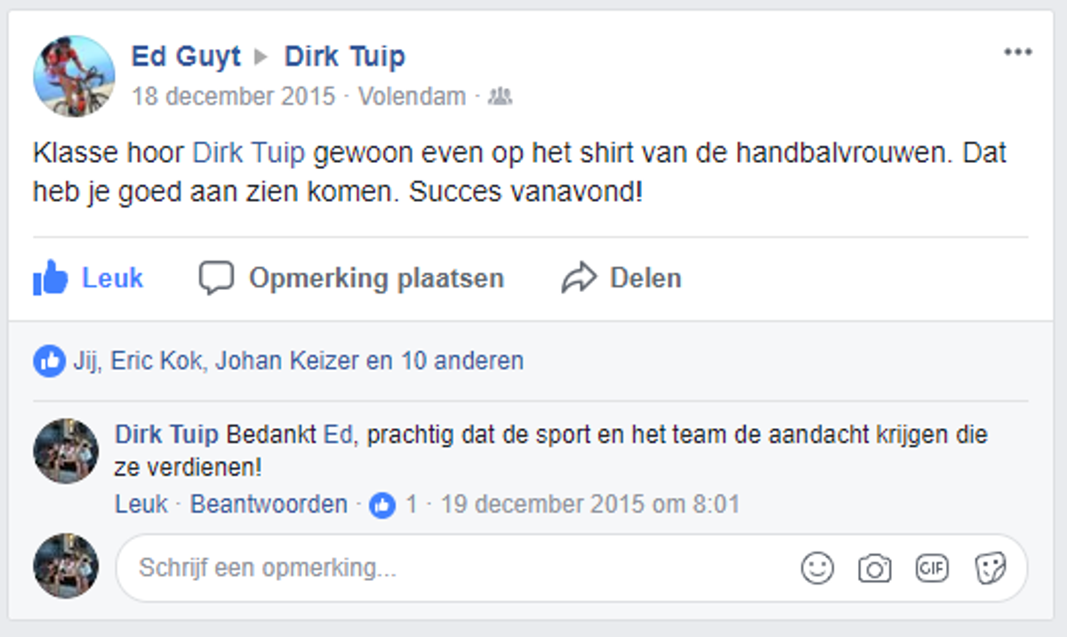 Berichtje van creatieve eindbaas van 100% NL paar jaar geleden