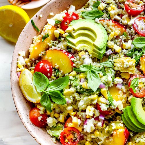 Summer Quinoa Salad with fruits and vegetables