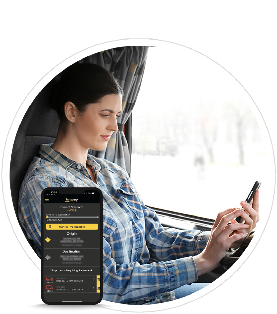 truck driver using the conatinerai app