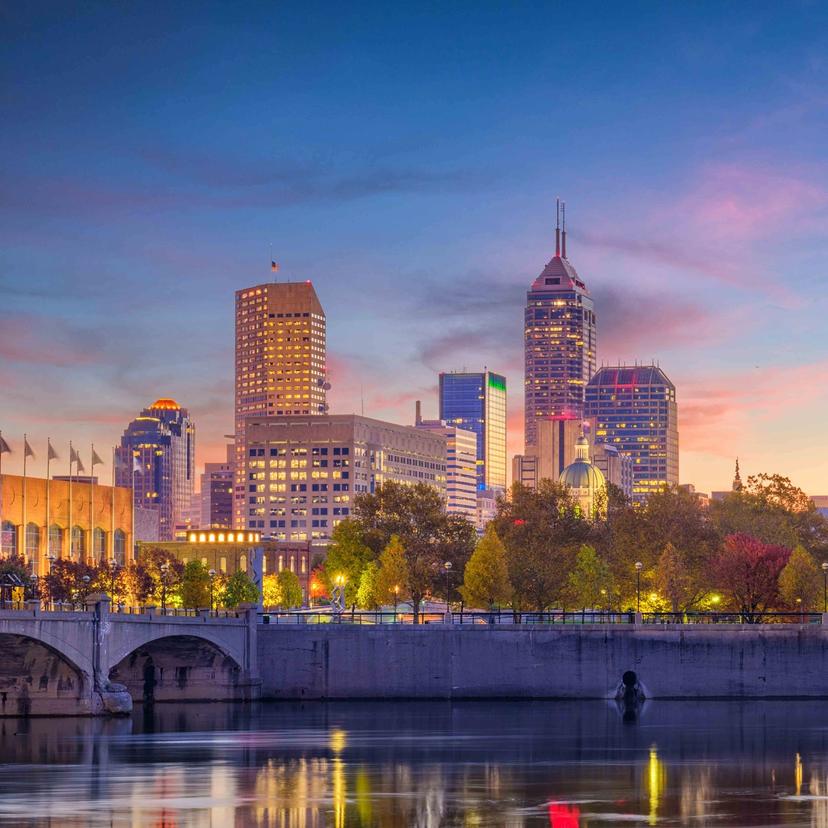 Indianapolis skyline and river