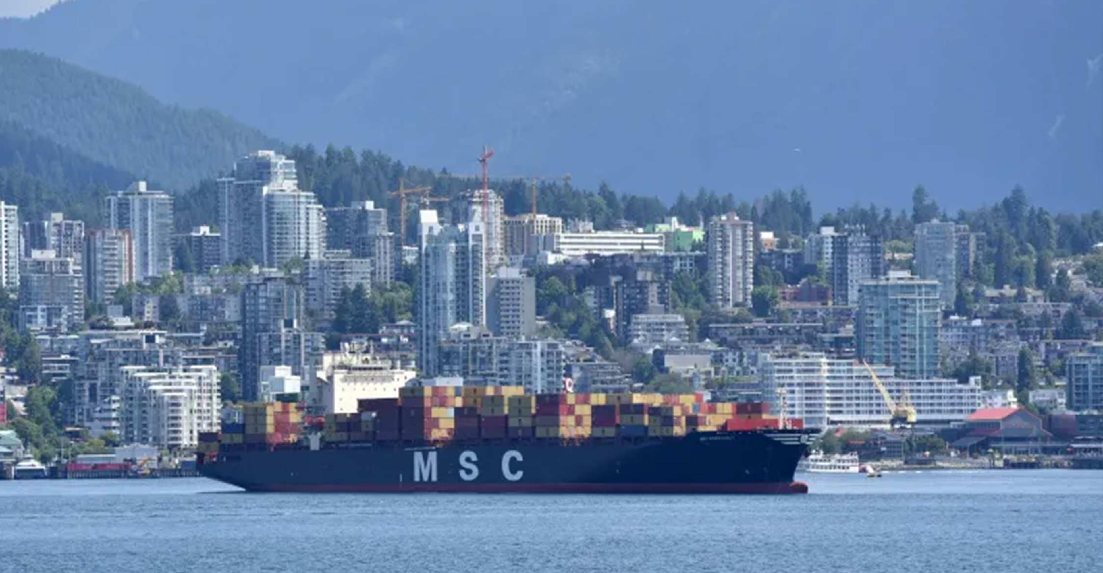 MSC cargo ship in Canadian port
