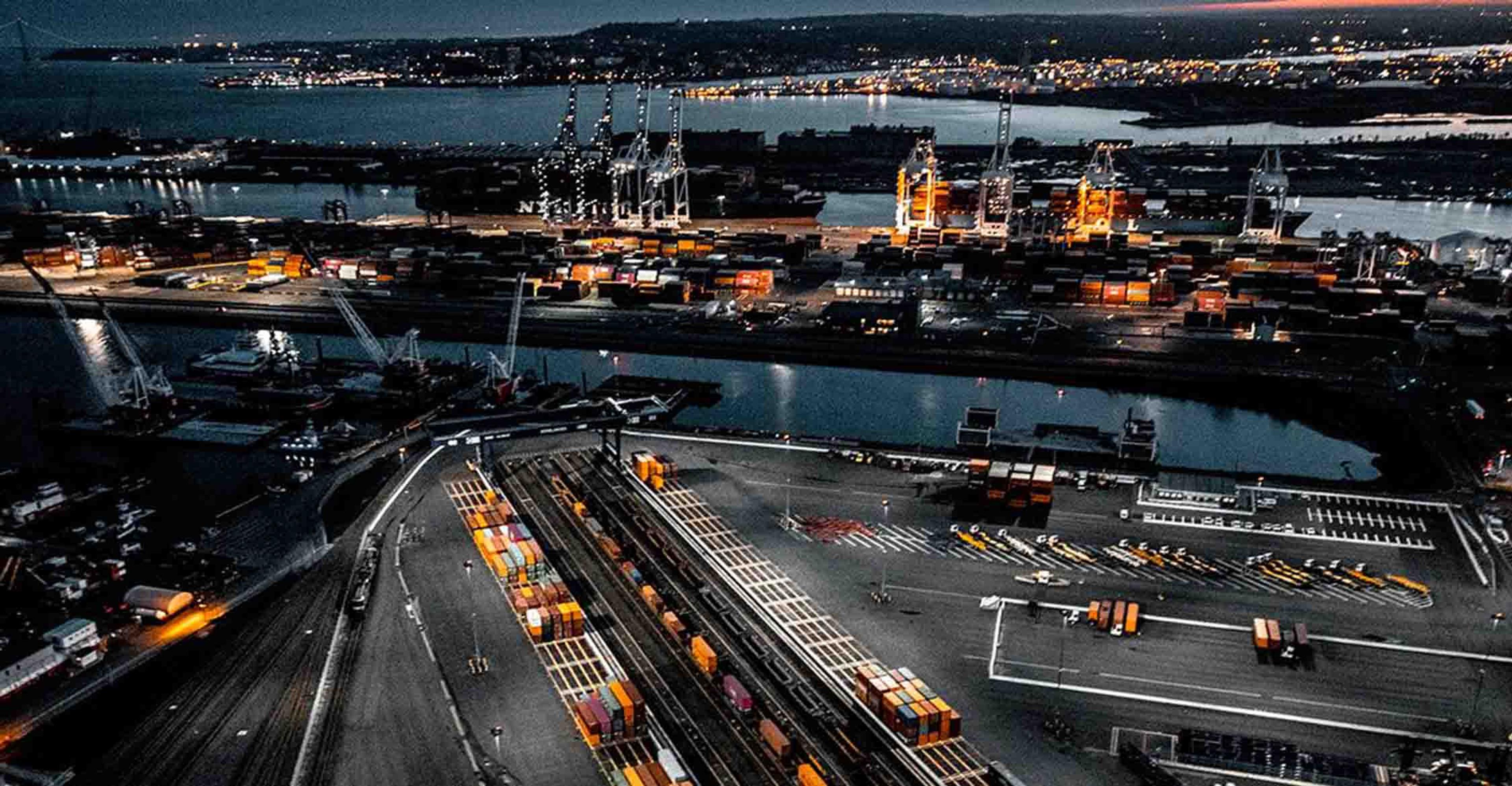 A port at night