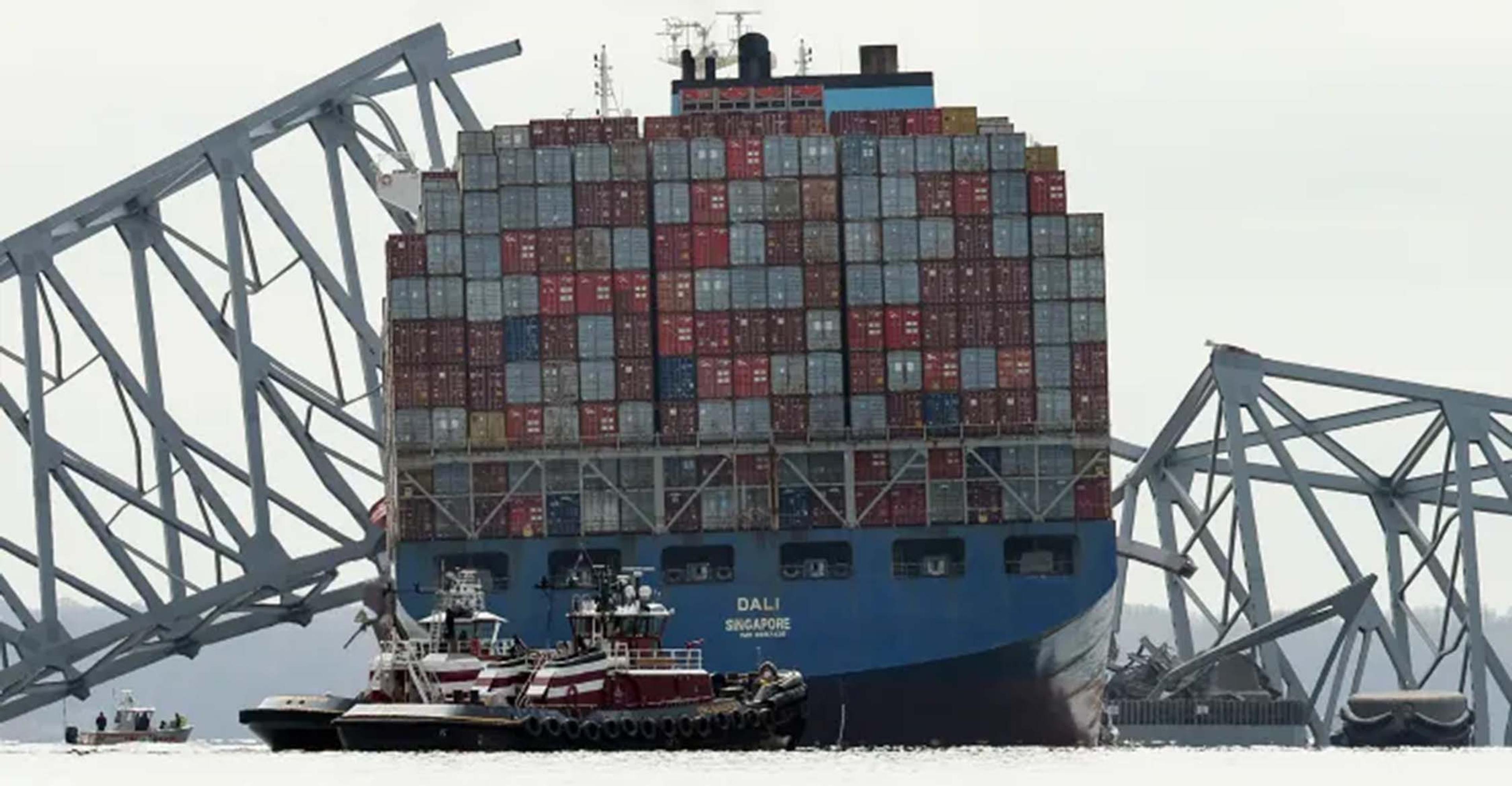 Baltimore port bridge collapsed on container ship