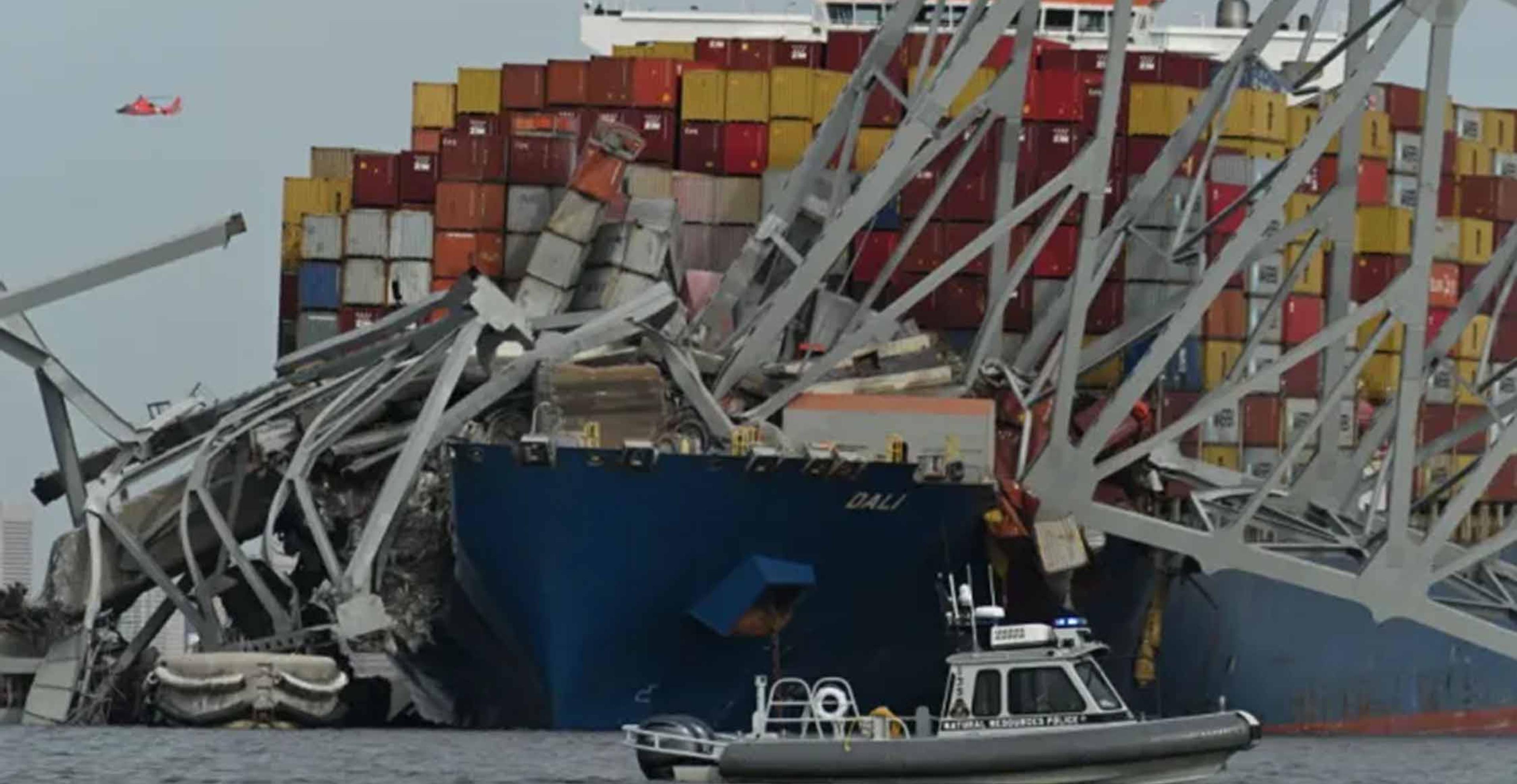 Baltimore port bridge collapsed on container ship