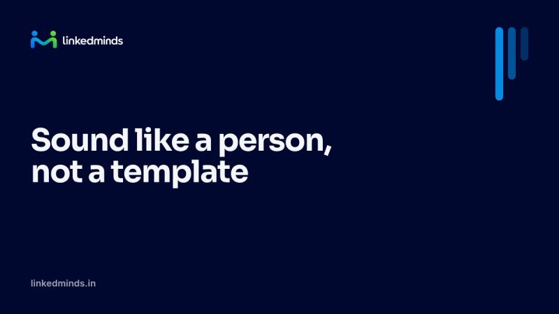 A LinkedIn message on a screen with its first line highlighted, referring to a specific post the recipient wrote.