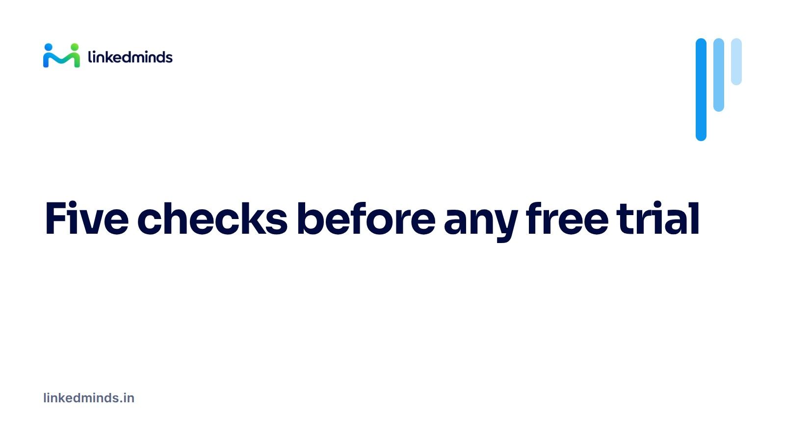 A simple checklist of five items beside a calendar showing a 15 day free trial.