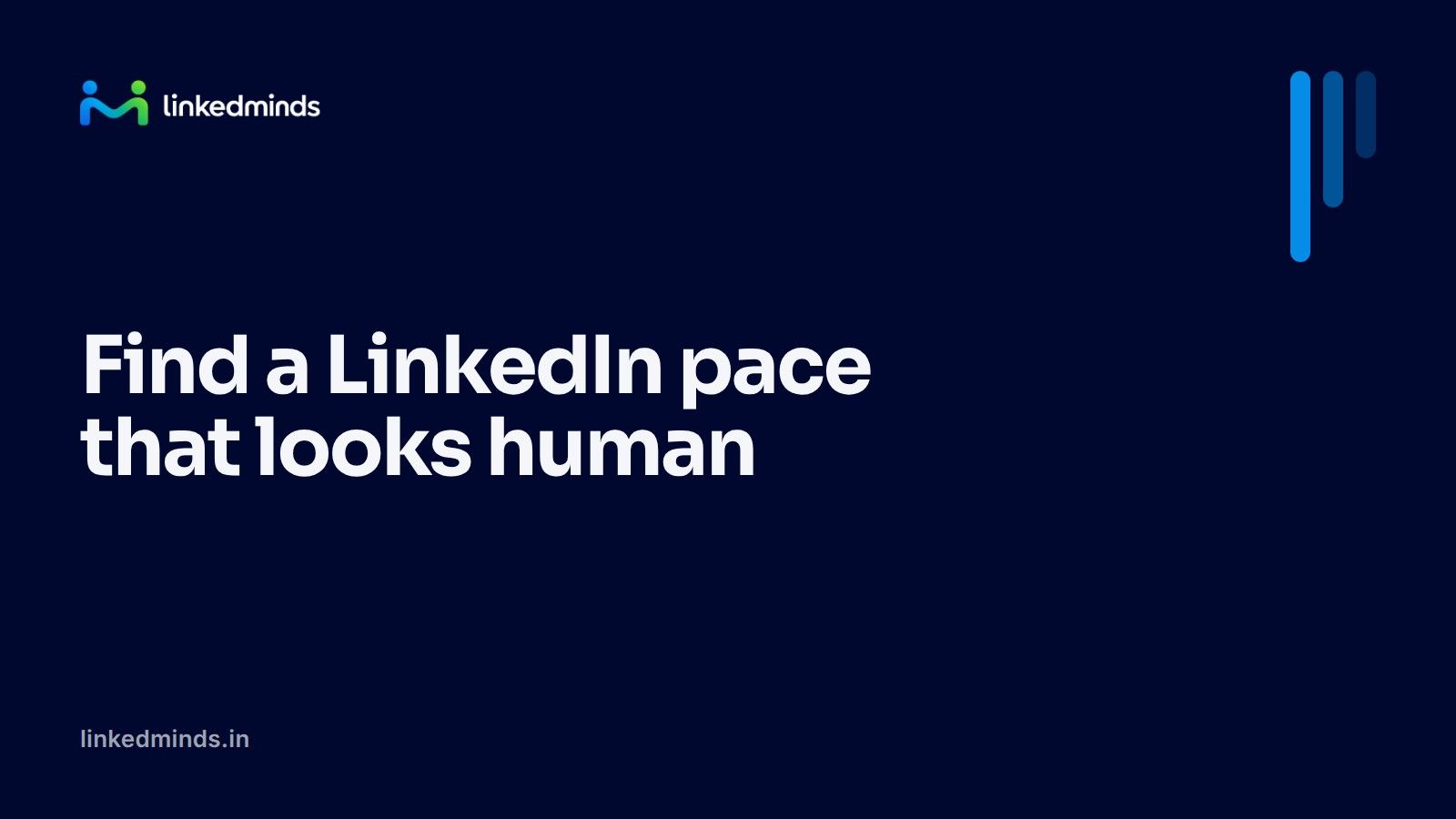 A calm timeline showing LinkedIn actions spread across a working day with gaps between each one.
