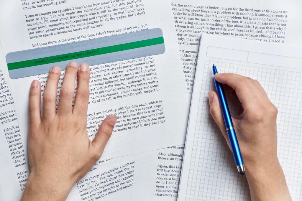 Copying and writing exercises for learning support