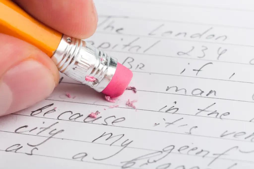 erasing words