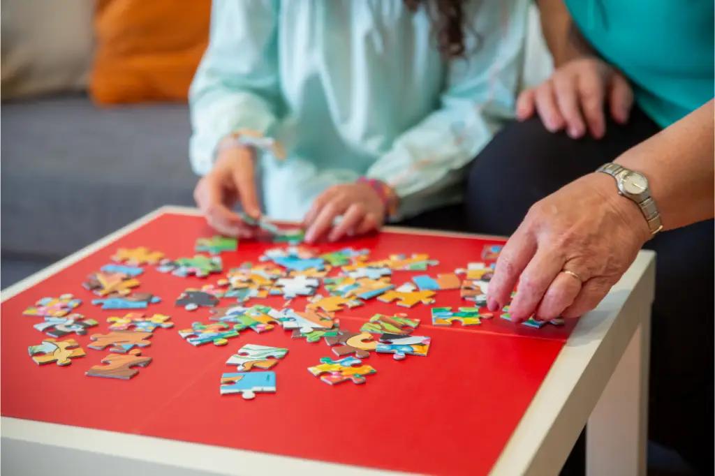 playing with puzzles