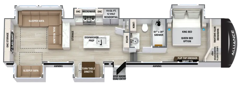 Alliance Alliance Paradigm 375RD floor plan layout published by Alliance RV