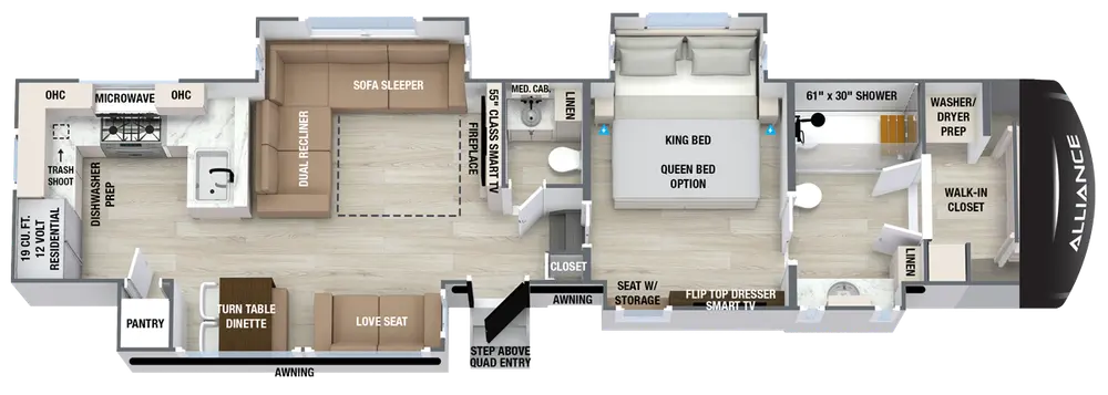Alliance Alliance Paradigm 382RK floor plan layout published by Alliance RV