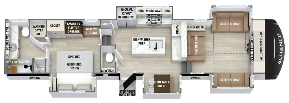 Alliance Alliance Paradigm 385FL floor plan layout published by Alliance RV