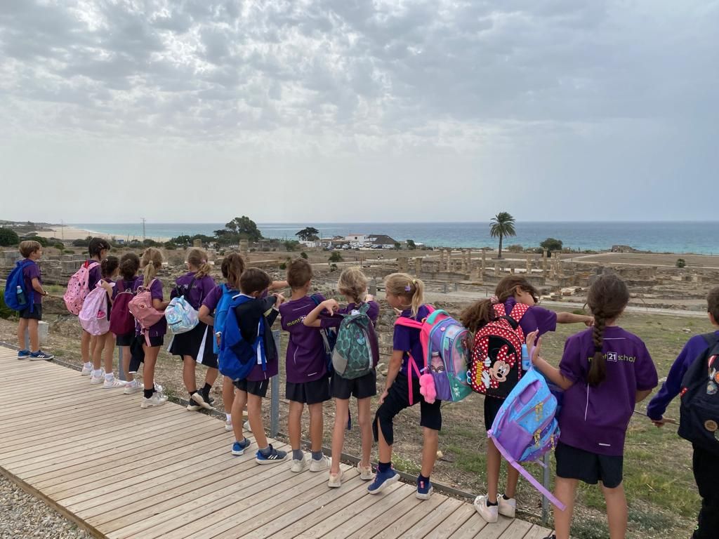school class on educational trip in Spain