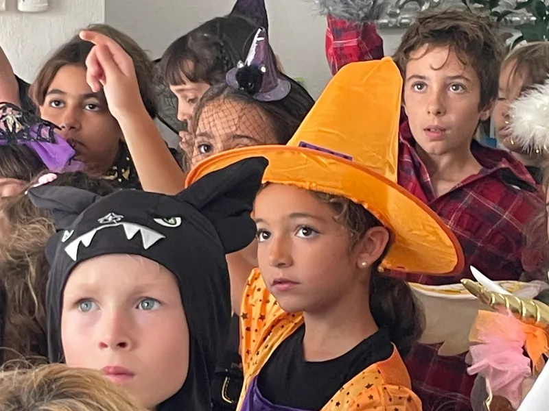 young children in Halloween costume at school