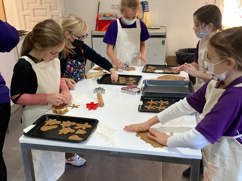 school children enjoying cookery session