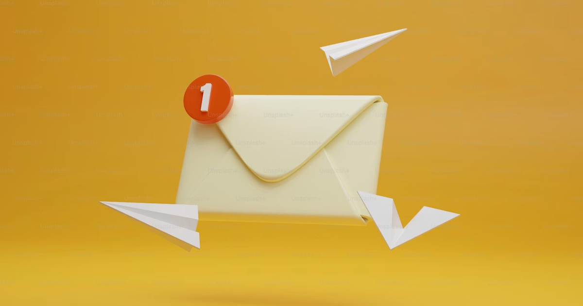email envelope in yellow background