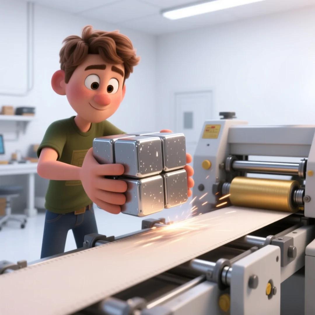 Imagen de un personaje puliendo un cubo que representa código