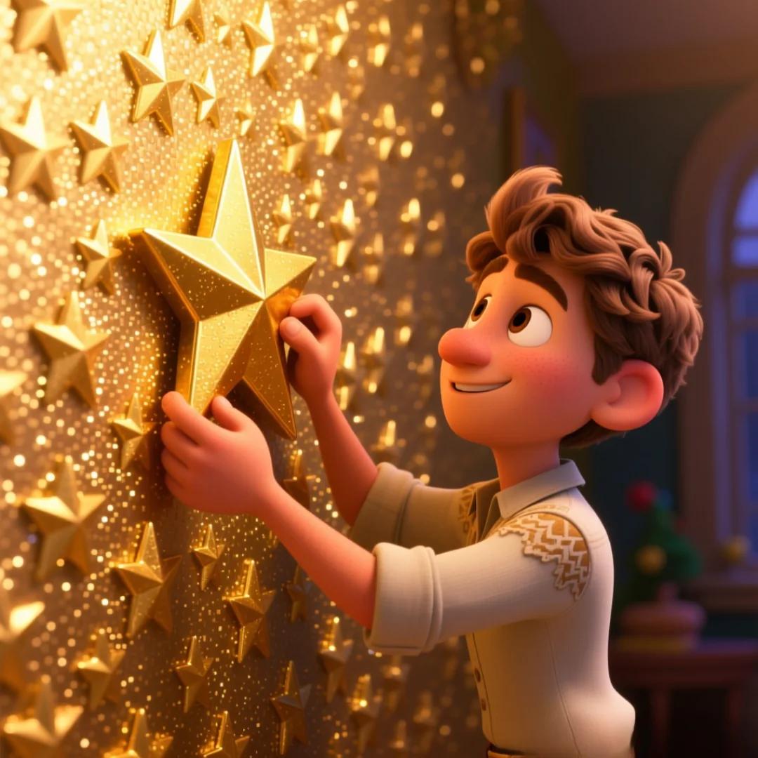 Imagen de un personaje poniendo una estrella