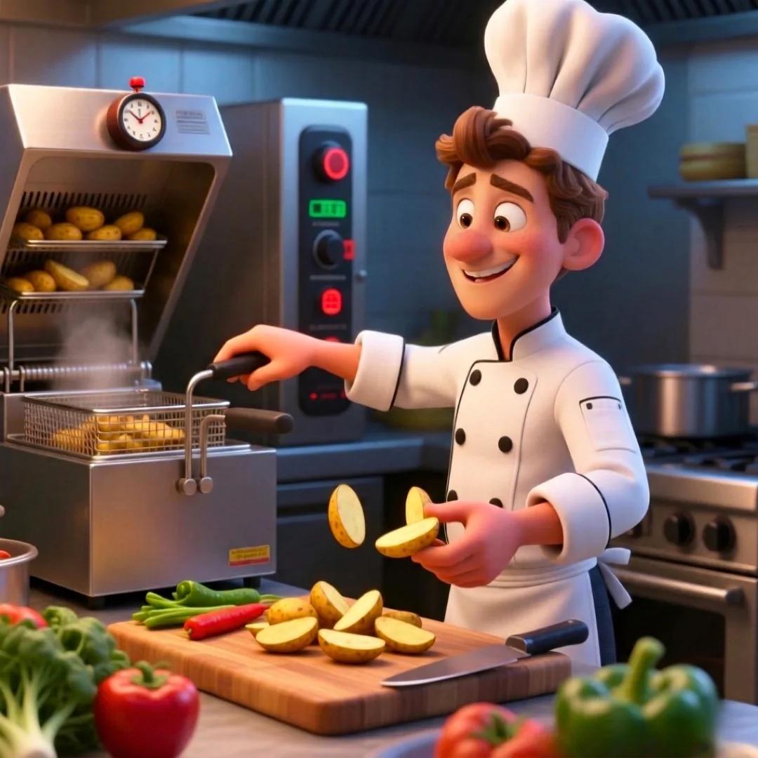 Personaje de un chef delegando una tarea
