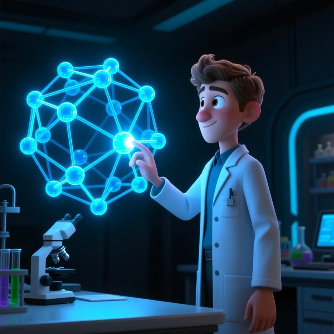 Científico observando cómo el Algoritmo de Dijkstra encuentra el camino más corto en una estructura de datos