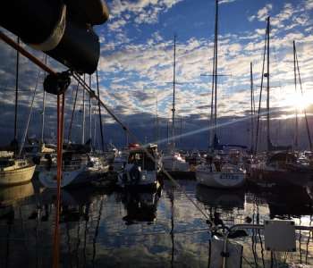 Boats in harbour at sunset | Pearl Marine