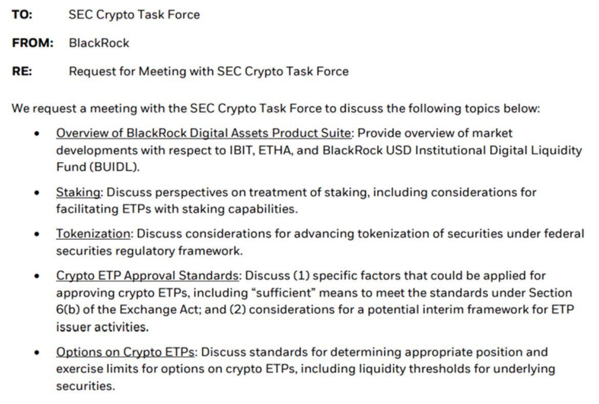 BlackRock's $11 Trillion Asset Manager Meets SEC on Crypto Staking, Tokenization, ETFs