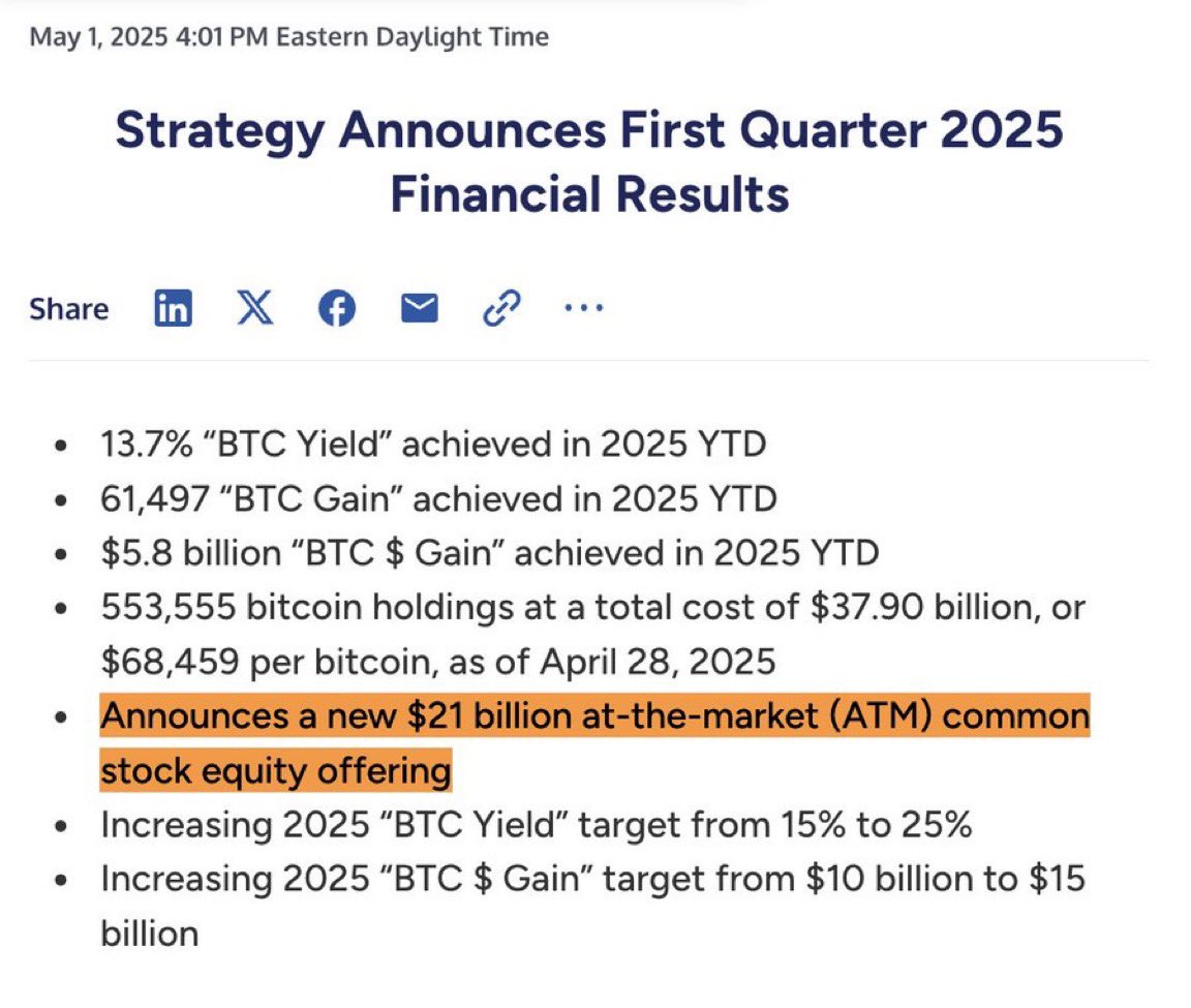 Michael Saylor's Strategy to Raise $84 Billion for Bitcoin, Split Between $42B Equity and $42B Fixed Income
