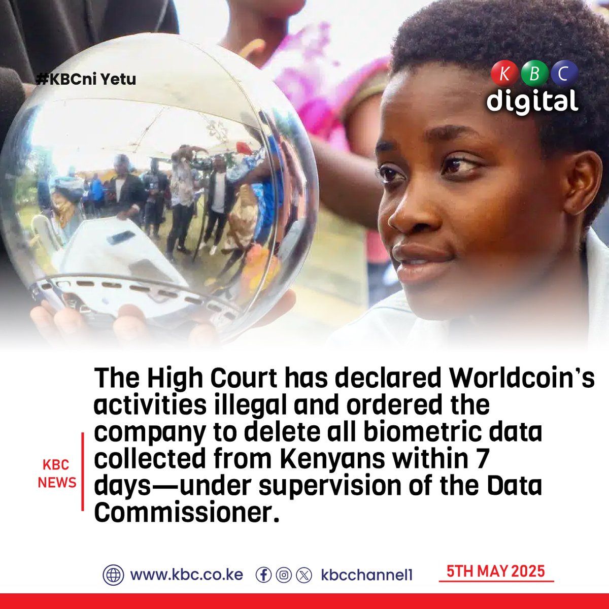 Kenyan High Court Orders Worldcoin to Delete Biometric Data Within 7 Days Under Data Commissioner Supervision