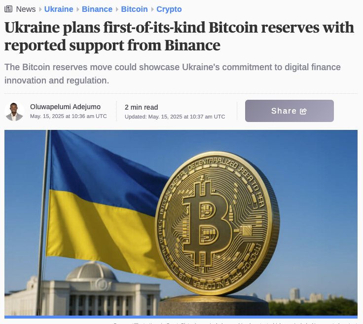 Ukraine MP Yaroslav Zheleznyak Nears Invoice to Create 40,000 BTC Nationwide Reserve With Binance Assist – “The Defiant”