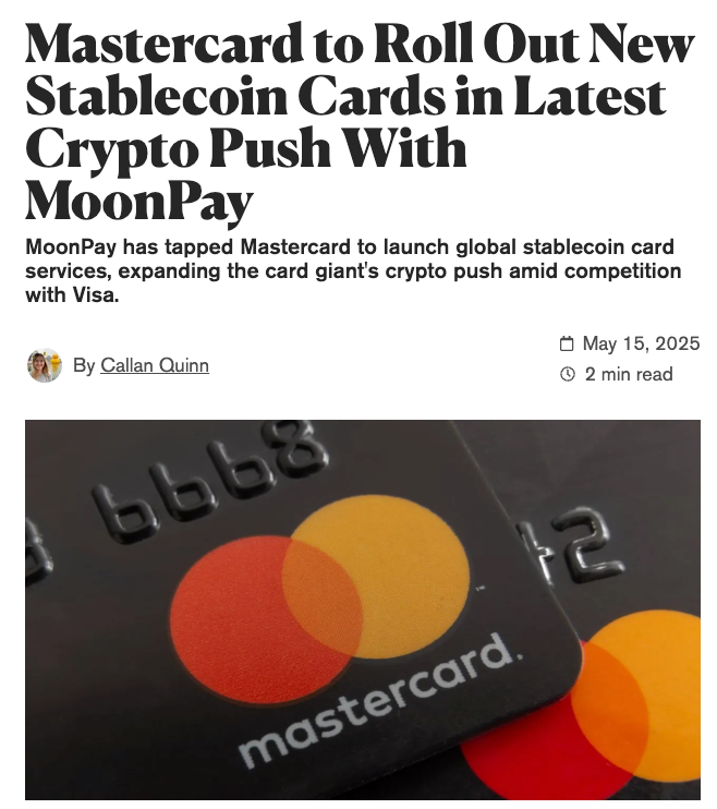 Mastercard, Valued at $500 Billion, Enables Bitcoin and Stablecoin Payments at 150 Million Merchants