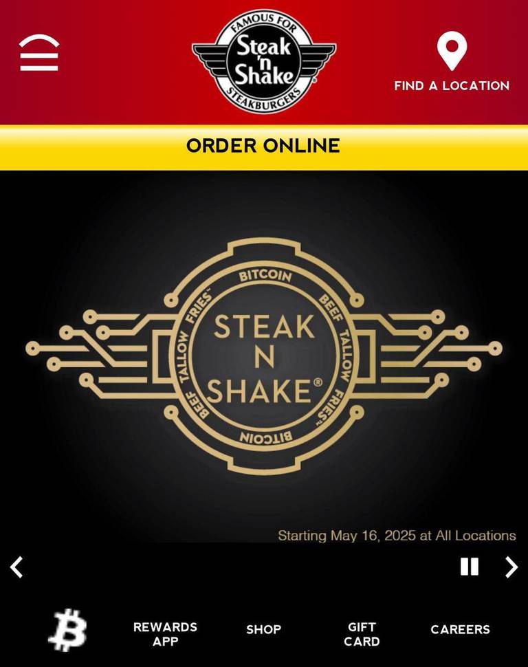 Steak ‘n Shake will accept Bitcoin at all locations…