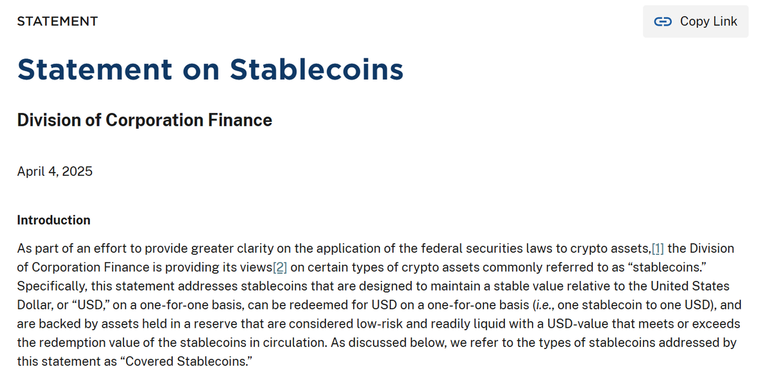 SEC Declares Covered Stablecoins Like USDT and USDC Are Not Securities; Minting and Redeeming Exempt – “The Defiant”