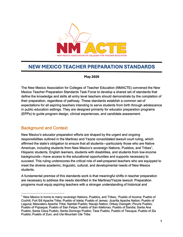 New Mexico Teacher Preparation Standards