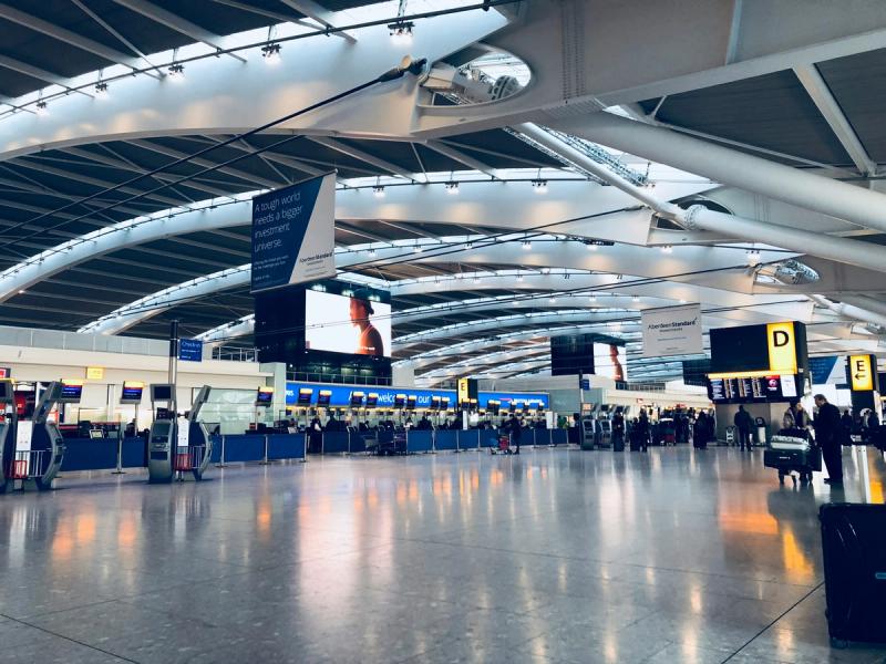 Inside Heathrow Airport terminal