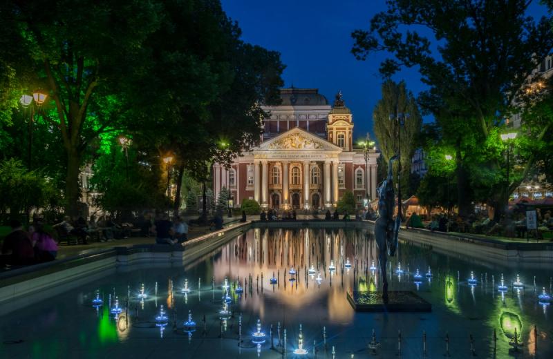A luxury palace overlooking some water