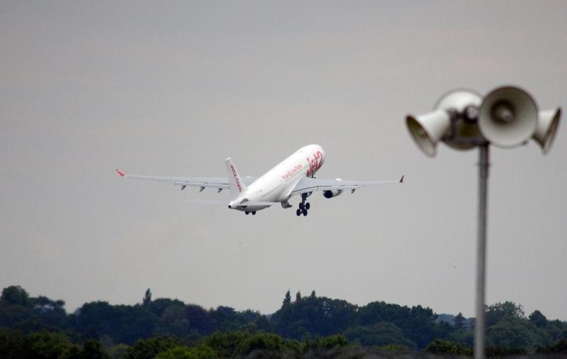 Jet2 plane taking off from Manchester Airport